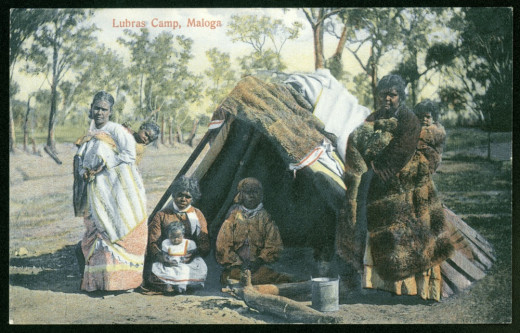 Aboriginal Camp with Women and Kids