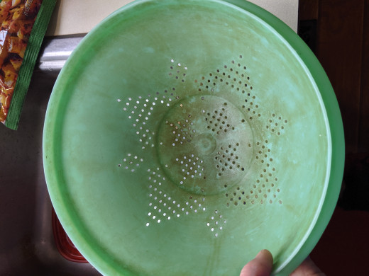 Use strainer for potatoes