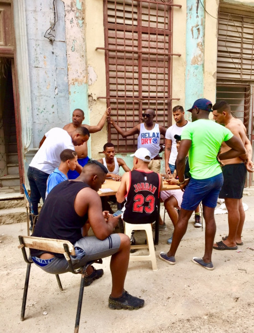 It is not unusual to come across tables out on the street, where people are playing domino.  The game may be quite noisy and is a very popular Cuban pastime.
