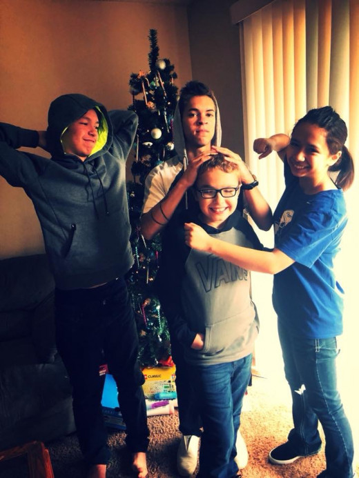 December 2018 Andrew (16), Alex (front 10), Cheyanne (14) and Danny (back 18)