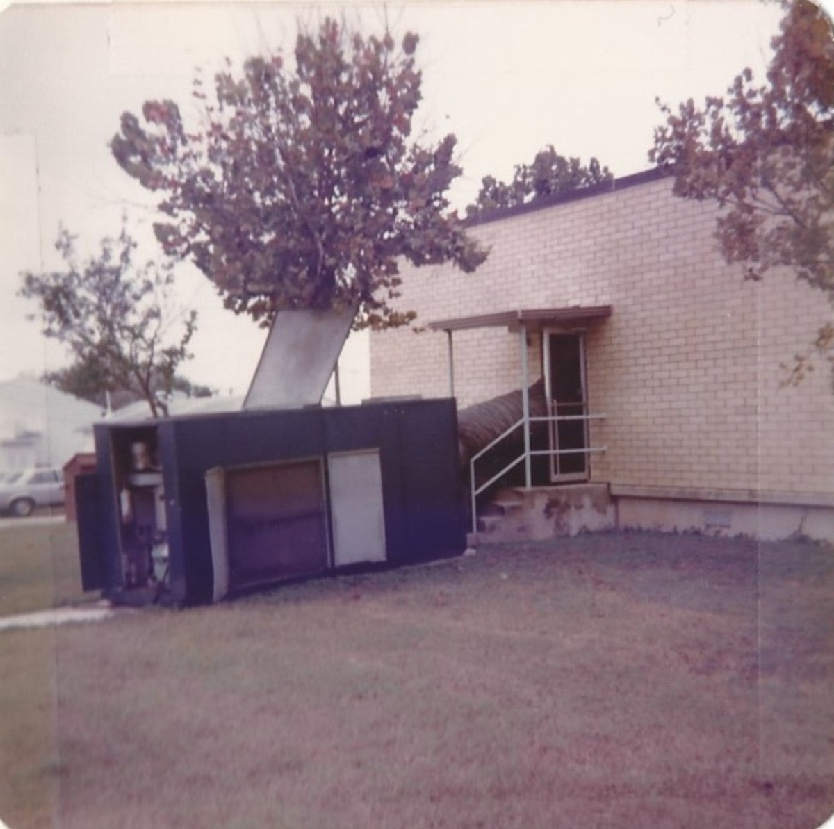 A portable air conditioning unit at Building 749, Brooks AFB, TX.