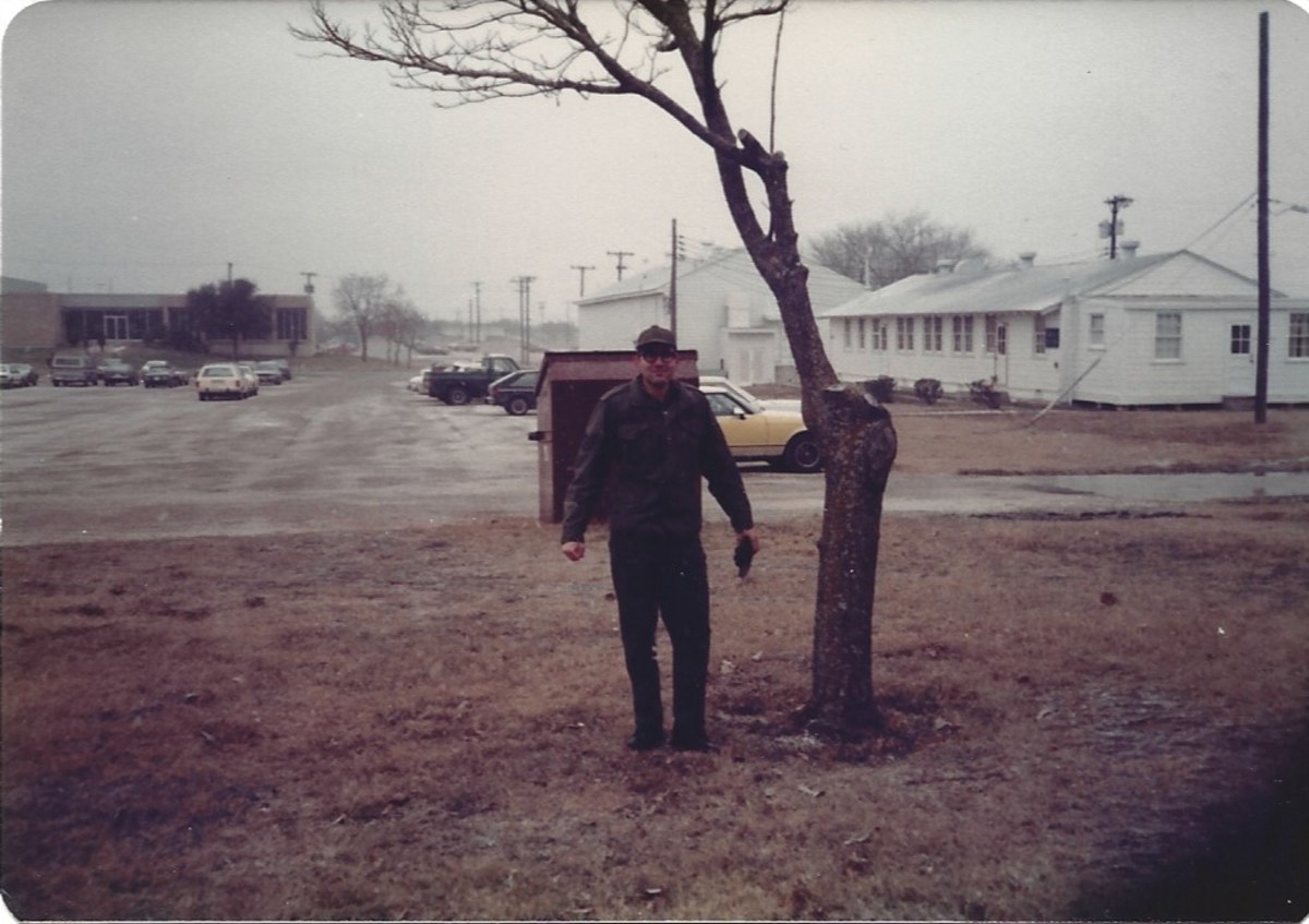 Brooks AFB, TX in January, circa 1981.