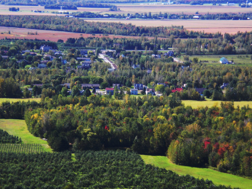 Town of St-Grégoire seen from the mountain