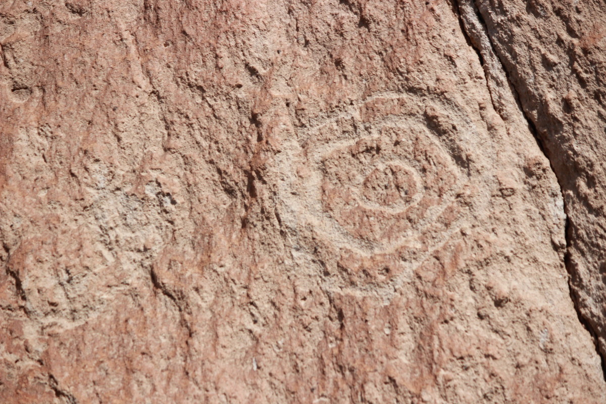 Spirals are a common motif at many petroglyph sites, not just Bandelier National Monument.