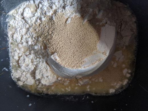 place on top of flour