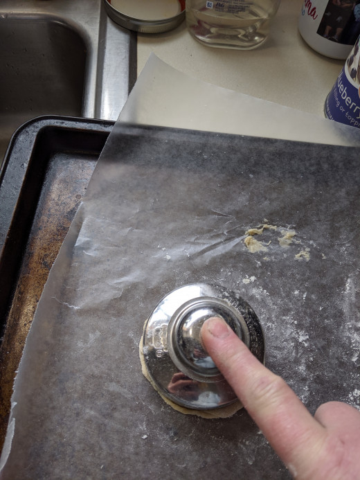 for my first circle, I attempted to use the tart tool, but wasn't impressed. The dough was still rising and just kept inflating