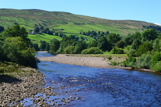 The River Swale, near where Arkle Beck joins after passing by Reeth