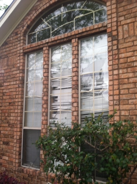 One of two triple window on house front