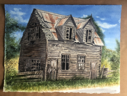 My watercolour painting of Wyperserfontein
