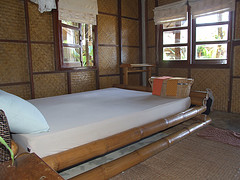 Bamboo bed.
