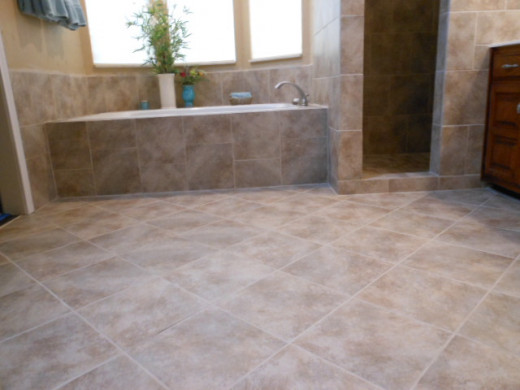 Floor, tub, and shower tile finished