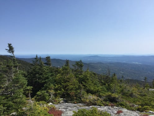 View east from the Long Trail on the Forehead of Mount Mansfield within Mount Mansfield State Forest within Stowe, Lamoille County, Vermont
