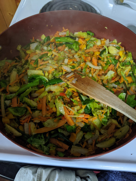 Vegetables in butter and oil