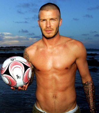 Mr. David Beckham, muscular, short-haired, mildly bearded, sport-playing, was voted Most Masculine Man in the world. 