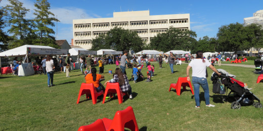 Children’s Creative Zone area in Sam Houston Park at the Bayou City Art Festival