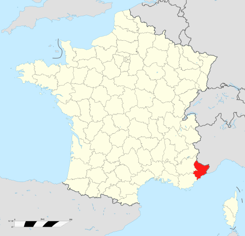 Map location of Alpes-Maritimes department