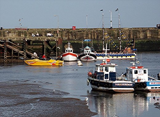 Bridlington Harbour at low Tide. At high tide it can reach within  half a metre from the top
