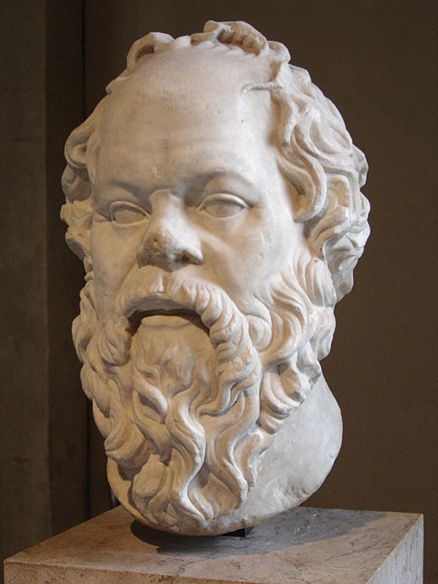 Bust of philosopher Socrates.