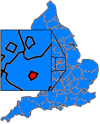 Map location of Leicester, England 