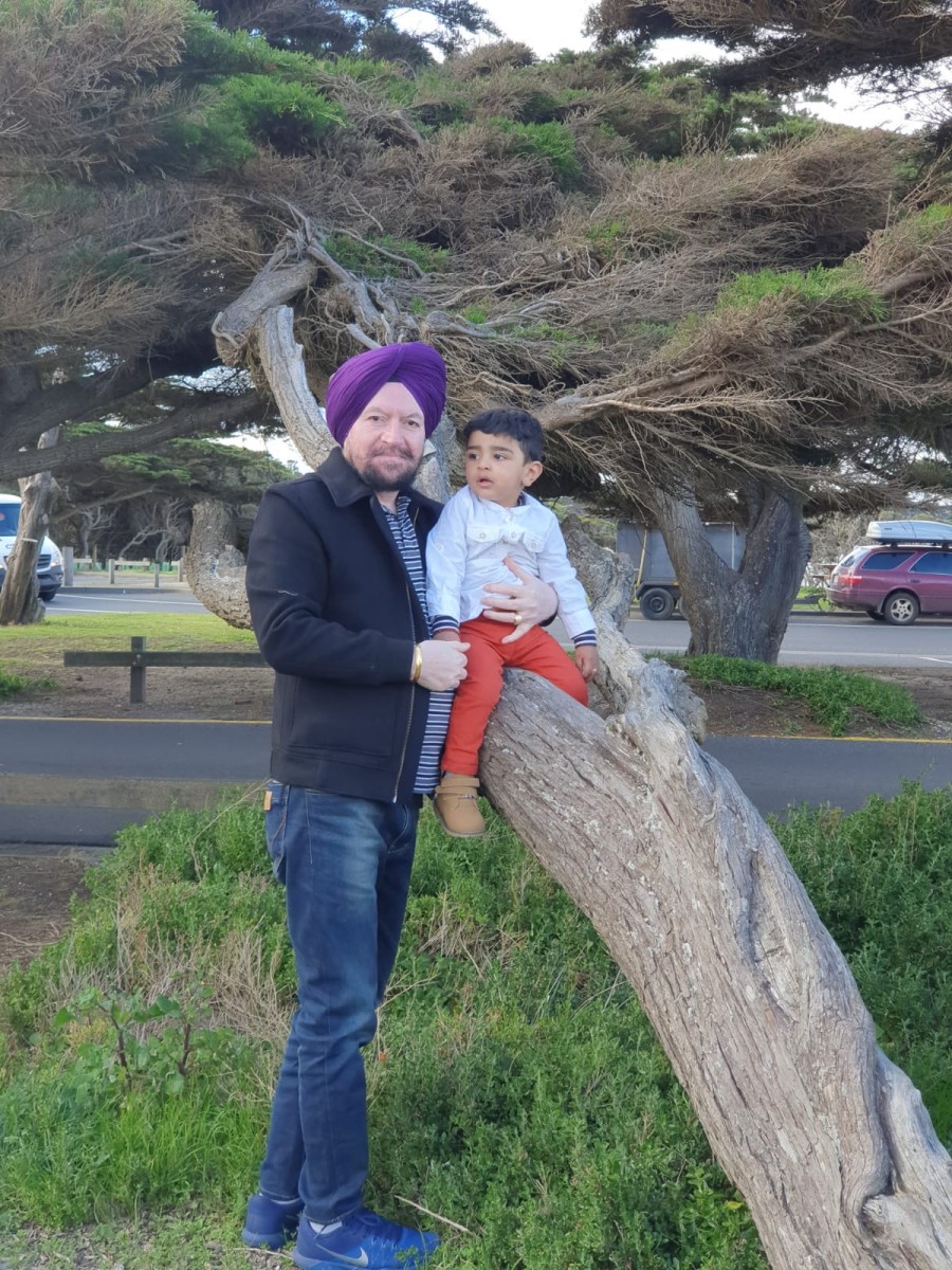 With little one, Armaan @ Torquay