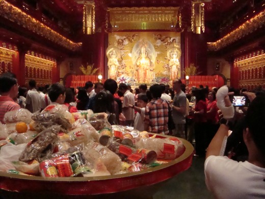 Inside the Buddha temple