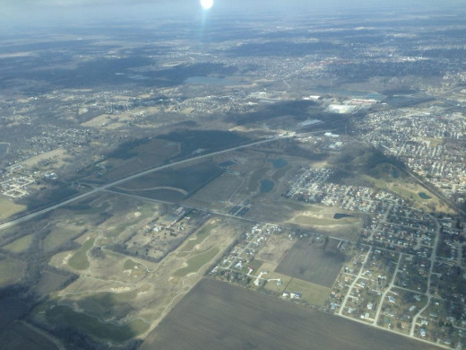 Aerial view of Decatur, Illinois. 