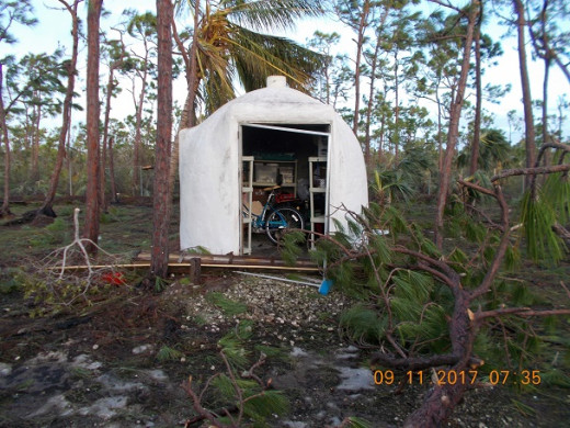 Post Hurricane Irma Big Pine Key   12 foot tidal surge blew door off hinges