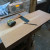 Marking out the wood for cutting the shelves to size.