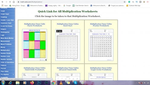 Math worksheets available online