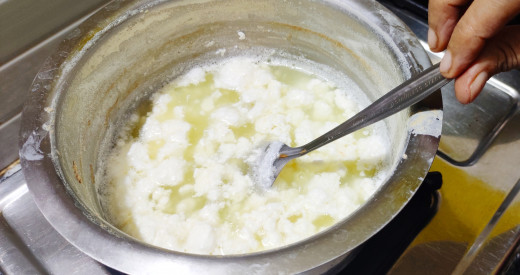 Formation of chhena and whey