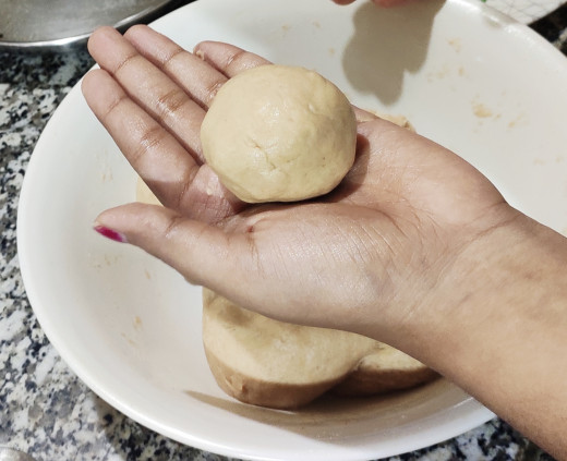 Medium sized ball made from dough