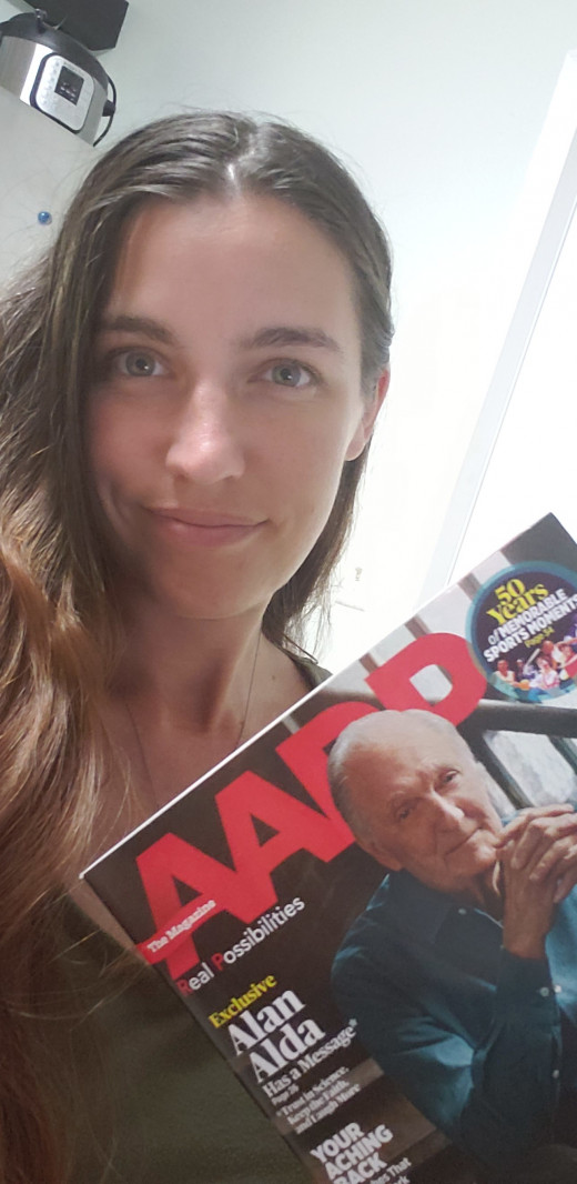 Clicking on the link will bring you to my personal website. This is an example of myself holding a magazine mailed to me by AARP.