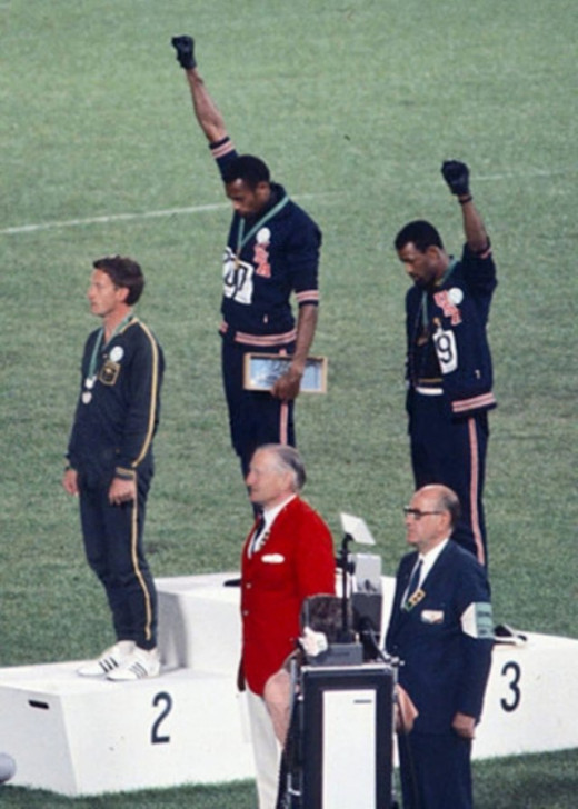 Tommie Smith and John Carlos in 1968 Olympics