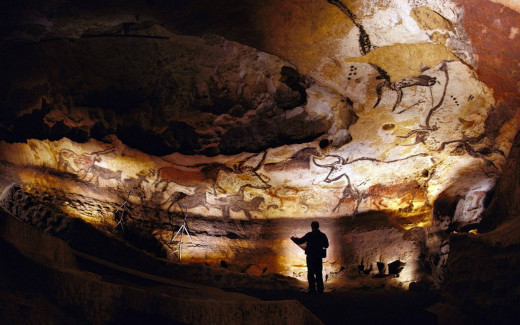 Central to Venner's argument about the age of European civilization are the cave paintings of Europe such as this one at Laussane - but there are cave paintings beyond Europe too. Coincidentally most European paintings are in France.