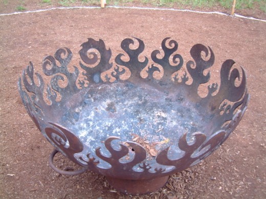 Fire Tribe Hawaii's gorgeous, custom fire bowl made from the end of a recycled propane tank.