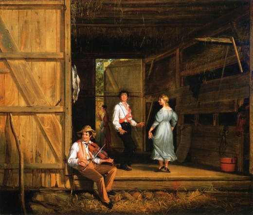 "DANCING ON THE BARN FLOOR" BY WILLIAM SIDNEY MOUNT 1831