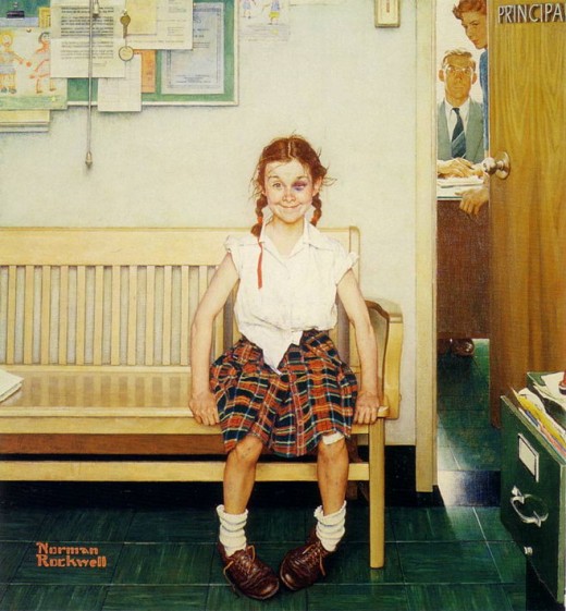 "GIRL WITH BLACK EYE" BY NORMAN ROCKWELL 1953