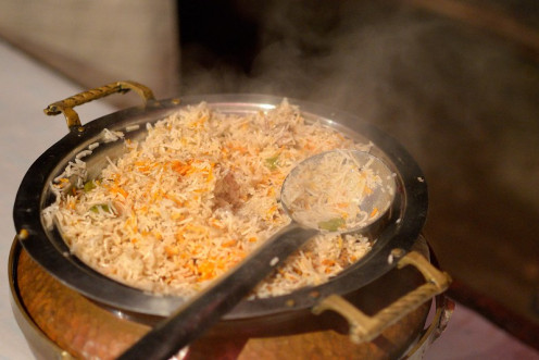 Plain Pulao can be served with any Vegetarian or Non-Vegetarian Curries