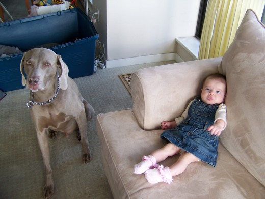 Titan and our first child, Caroline, 2011.