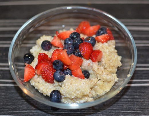 Quinoa and fresh fruit make a healthy and nutritious breakfast.
