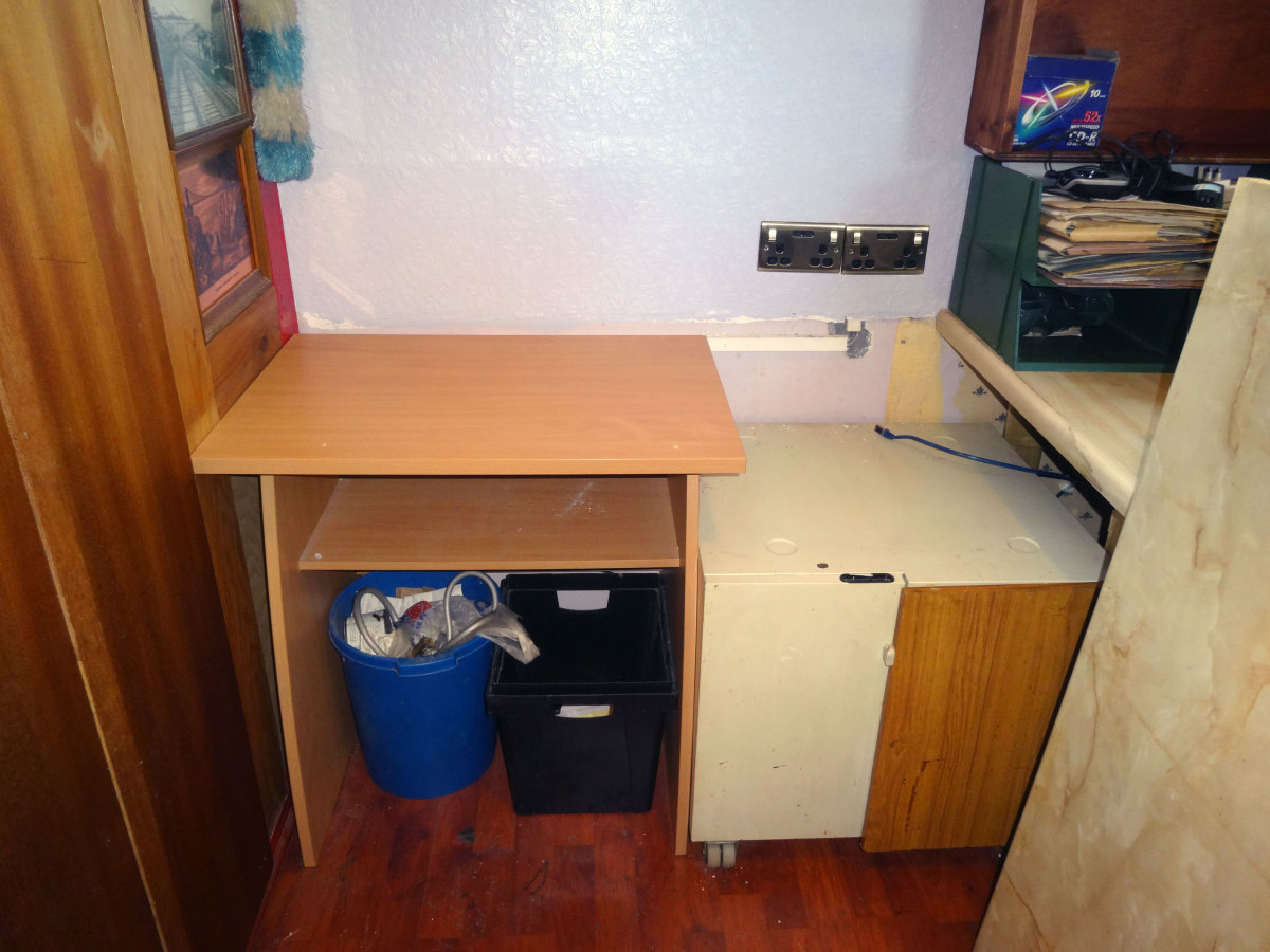 With desktop removed; the Ikea unit can now be lifted out.