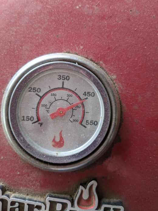 temperature of grill at this point is 450 degrees F