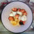 Plums, tangerines and banana for yogurt fruit salad