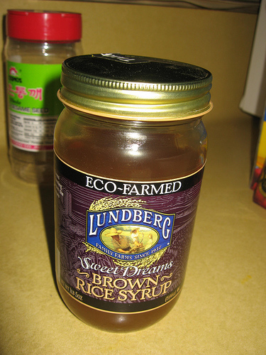 Brown rice syrup.   http://www.flickr.com/photos/dapperbandit/2797111314/   