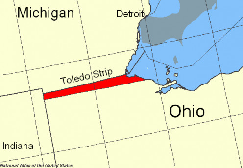 Map location of the Toledo Strip Created from http://www.nationalatlas.gov/natlas/Natlasstart.asp by User:Rmhermen