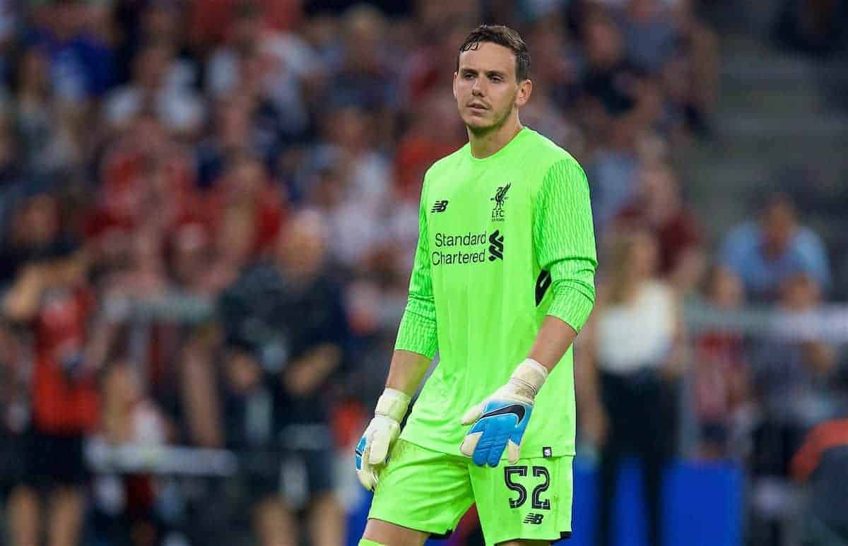 Danny Ward during one of his few games for Liverpool FC