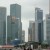 Skyscrapers at Marina, Singapore. You can see the Merlion in the distance