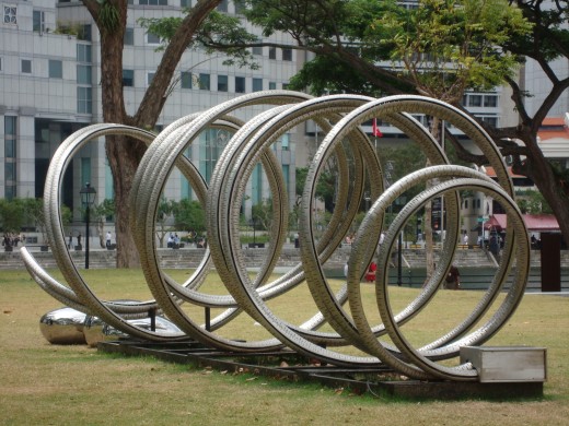 A Steel sculpture in front of Victoria Hall, Singapore
