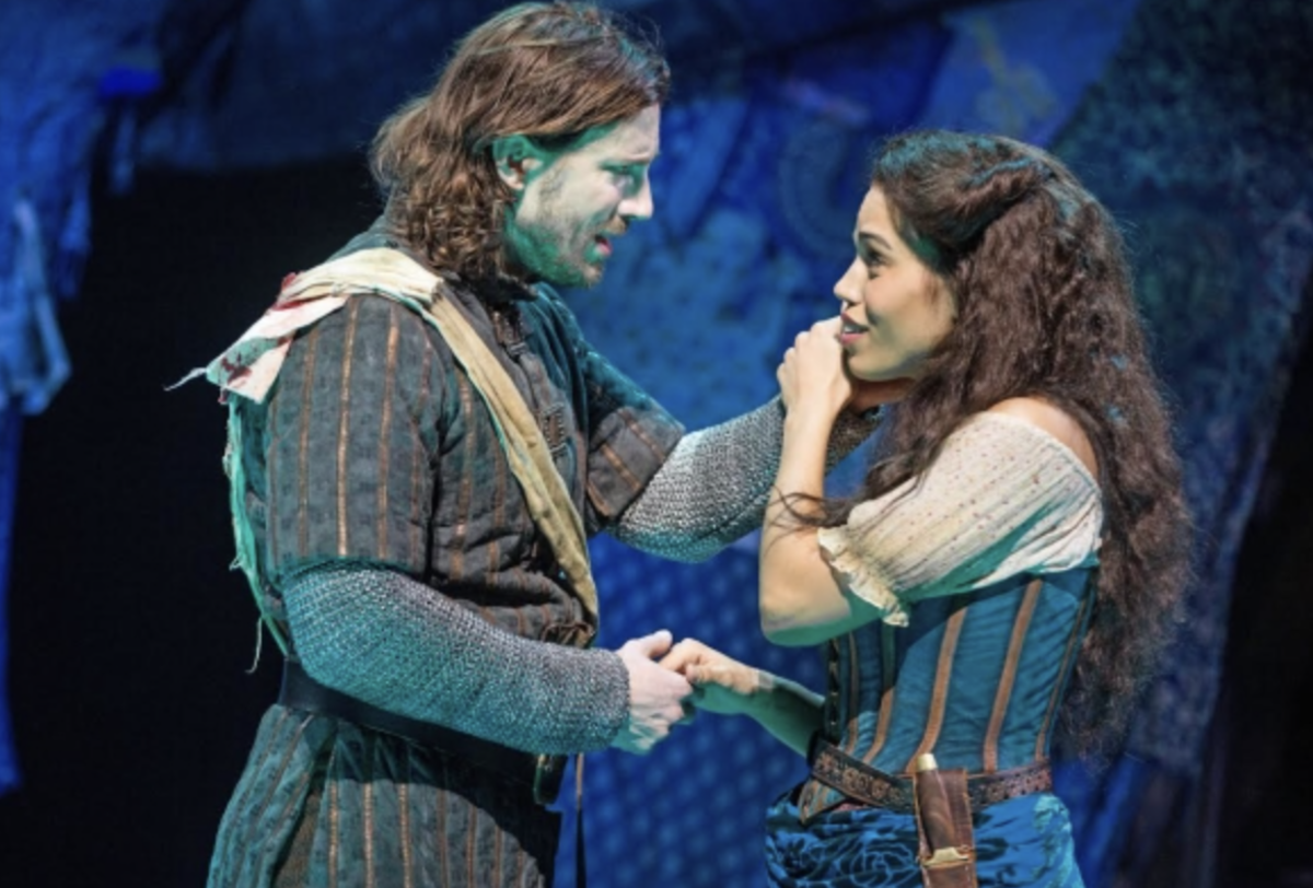 Andrew Samonsky as Phoebus  with Ciara Renee in the La Jolla version of The Hunchback of Notre Dame 