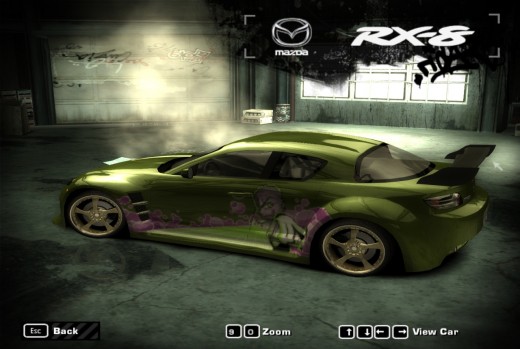 Pistachio green Mazda RX-8, racing car